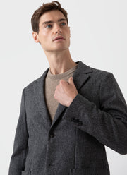Men's Donegal Wool Blazer in Mid Grey Melange