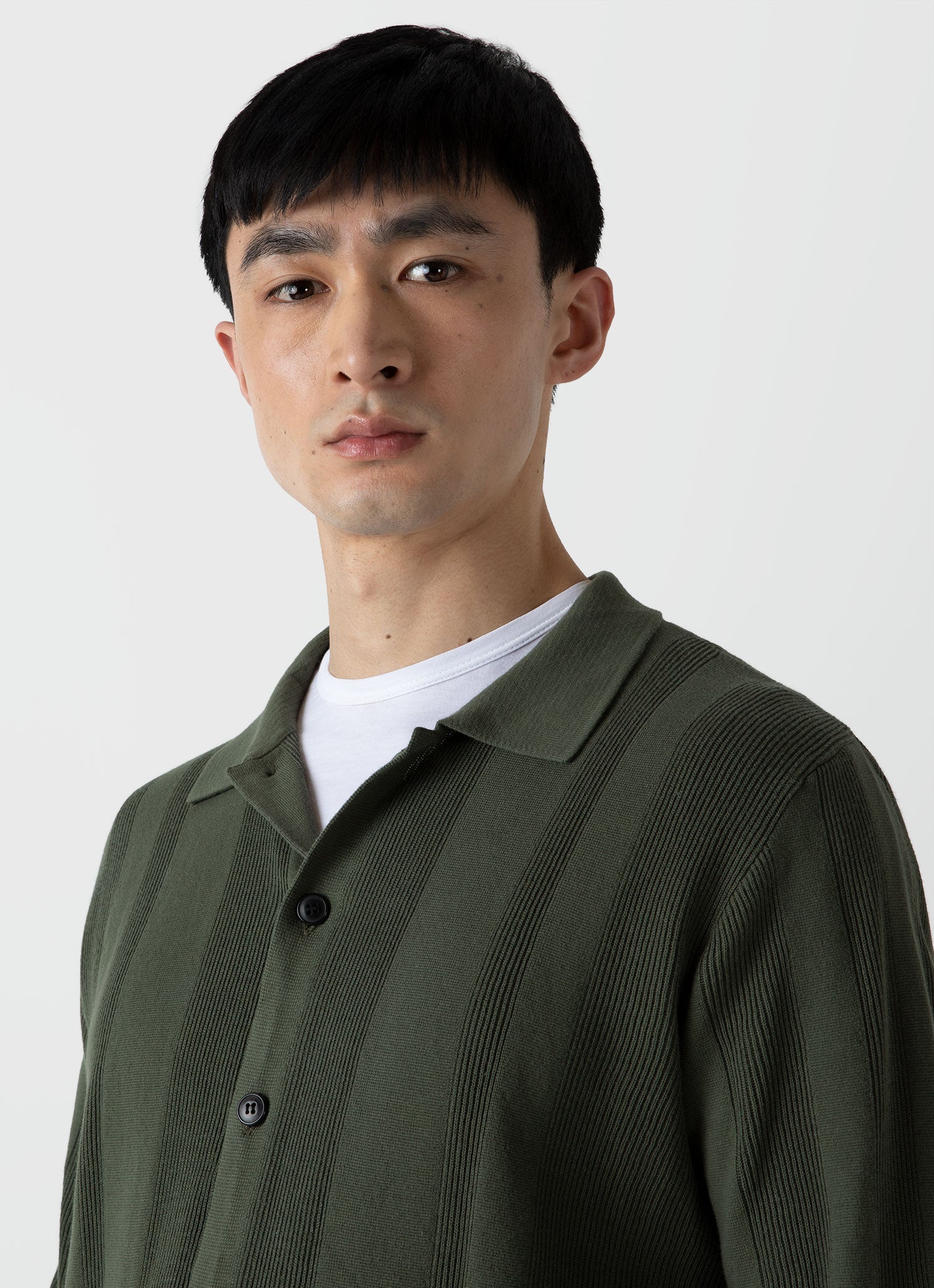 Men's Rib Knit Jacket in Hunter Green