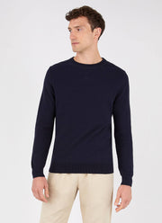 Men's Fine Texture Crew Neck in Navy