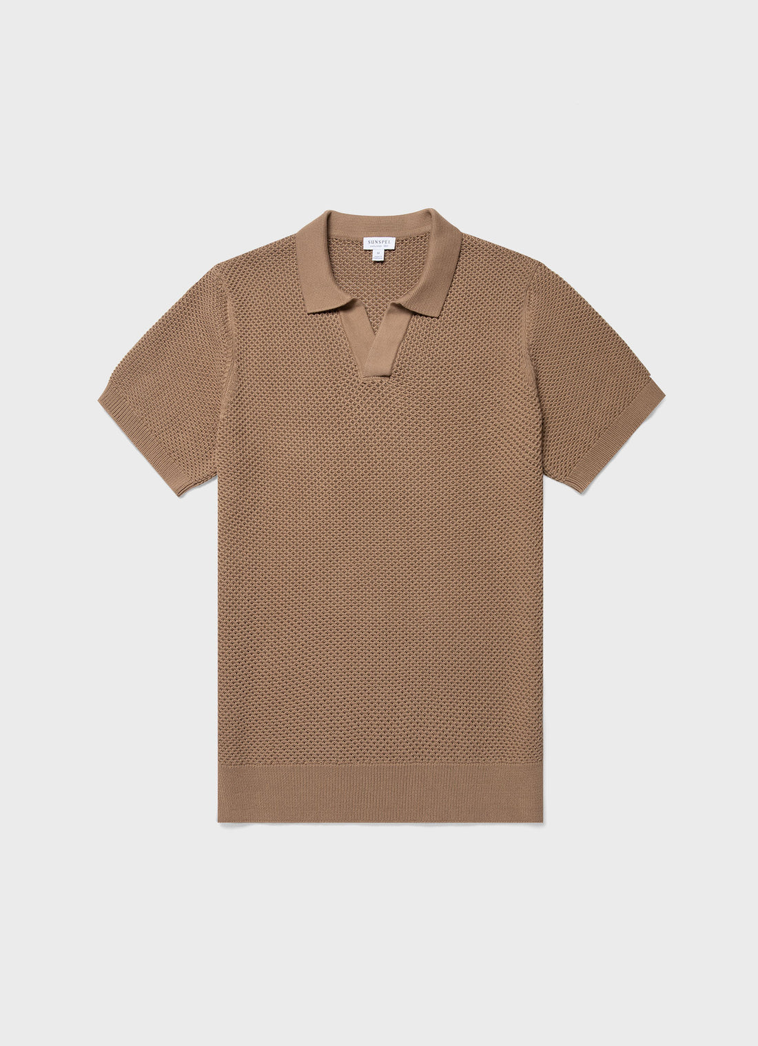 Men's Mr Porter Mesh Knit Polo in Oat