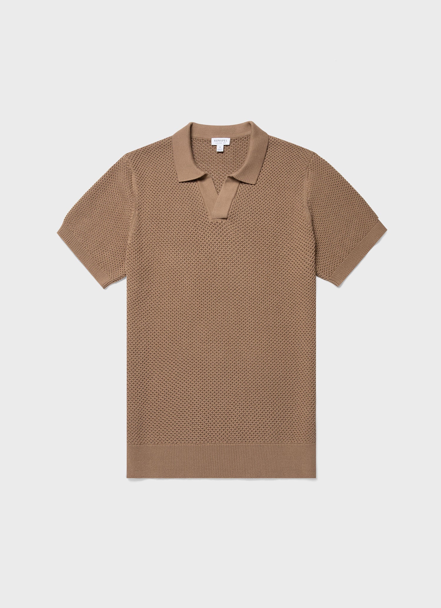 Men's Mr Porter Mesh Knit Polo in Oat
