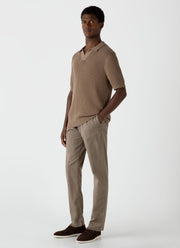 Men's Mr Porter Mesh Knit Polo in Oat