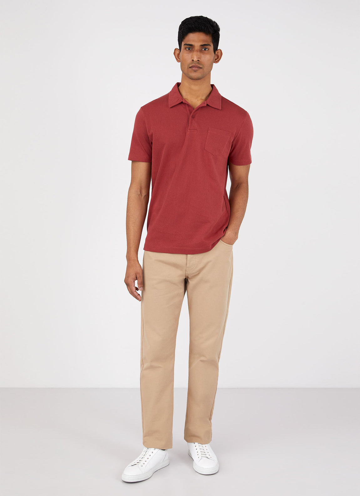 Men's Riviera Polo Shirt in Brick Red