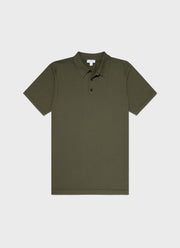 Men's Sea Island Cotton Knit Polo Shirt in Hunter Green