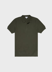 Men's Knit Polo Shirt in Hunter Green
