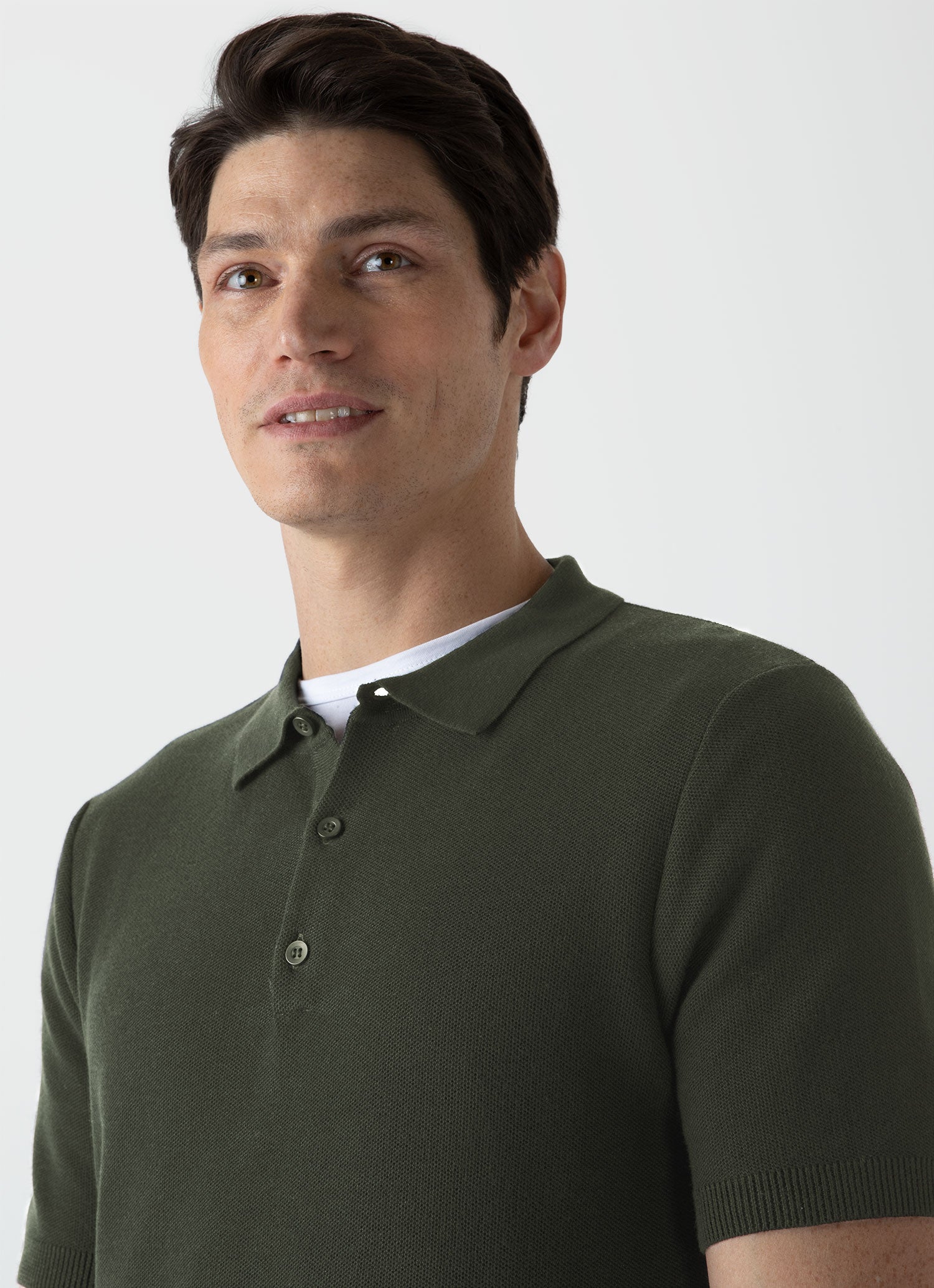 Men's Knit Polo Shirt in Hunter Green