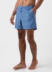 Men's Swimshort in Turquoise Painted Spot Print