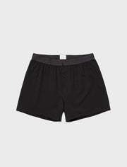 Men's Superfine Cotton One-Button Shorts in Black in Black