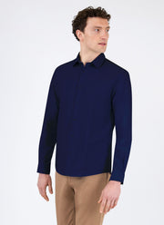 Men's Poplin Casual Shirt in Navy