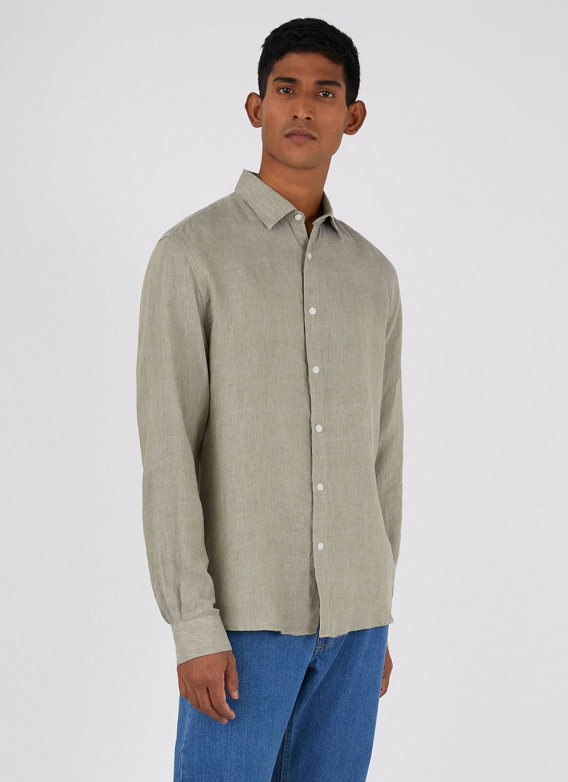 Men's Linen Shirt in Stone