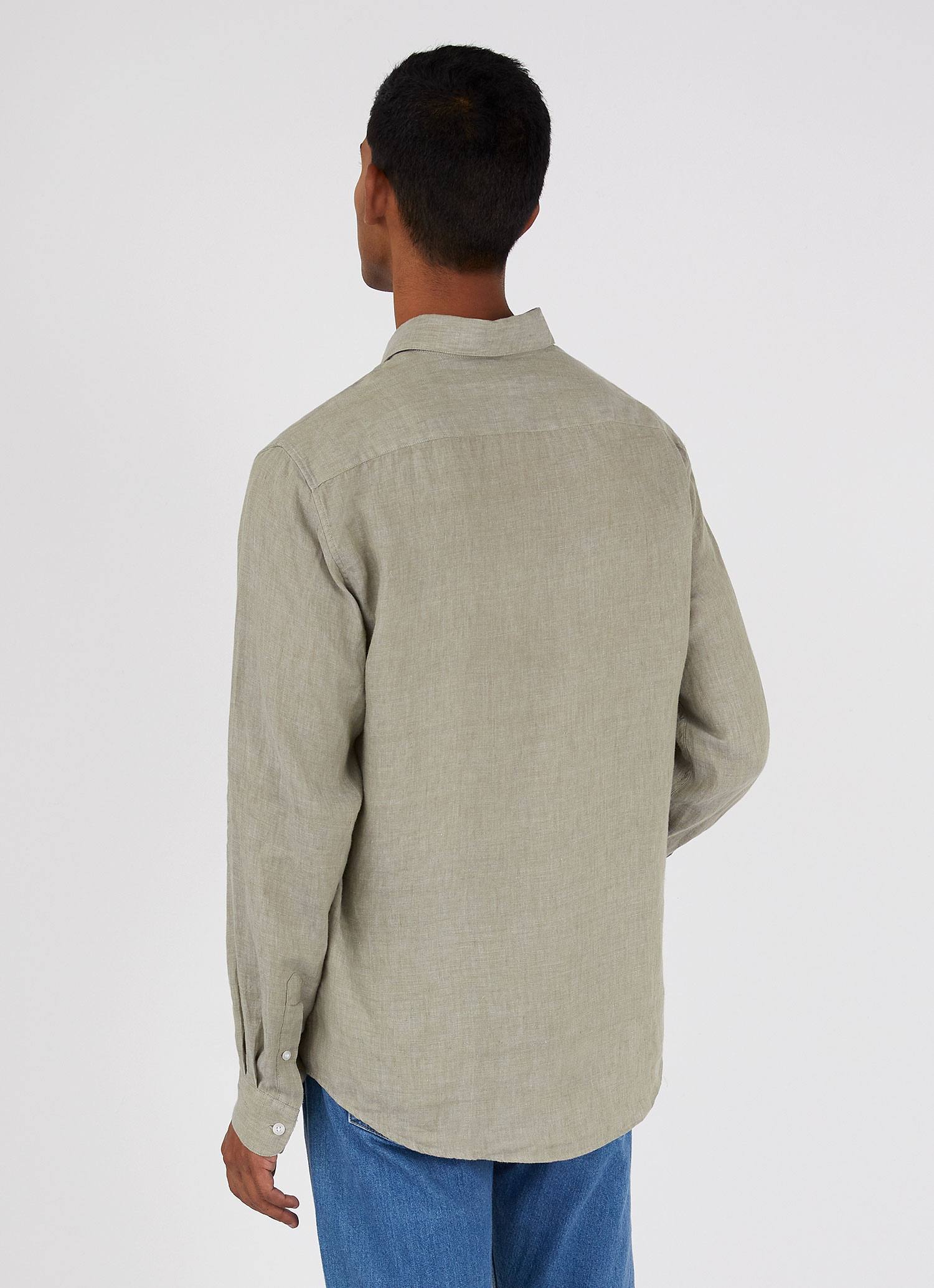 Men's Linen Shirt in Stone