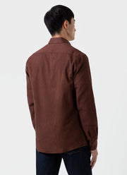 Men's Button Down Flannel Shirt in Pecan Melange