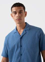 Men's Riviera Camp Collar Shirt in Bluestone