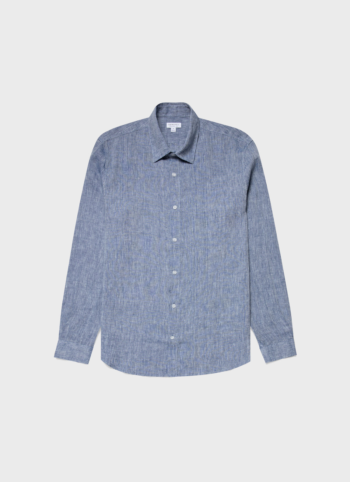 Men's Linen Shirt in Bluestone Melange