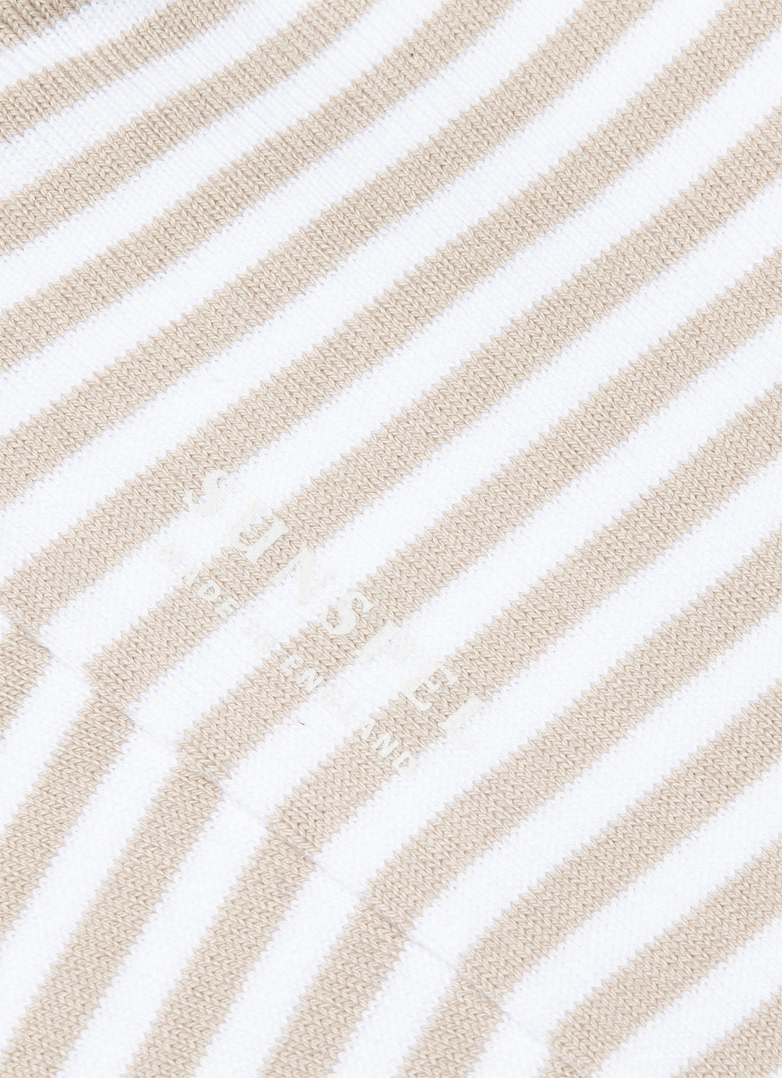 Men's Cotton Socks in White/Light Sand English Stripe
