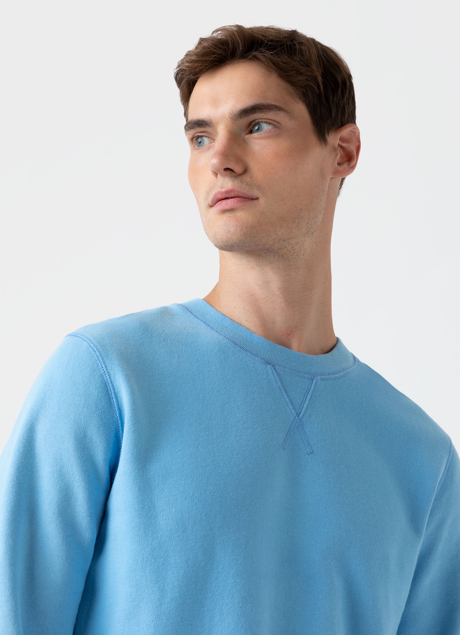 Men's Loopback Sweatshirt in Cyan Blue