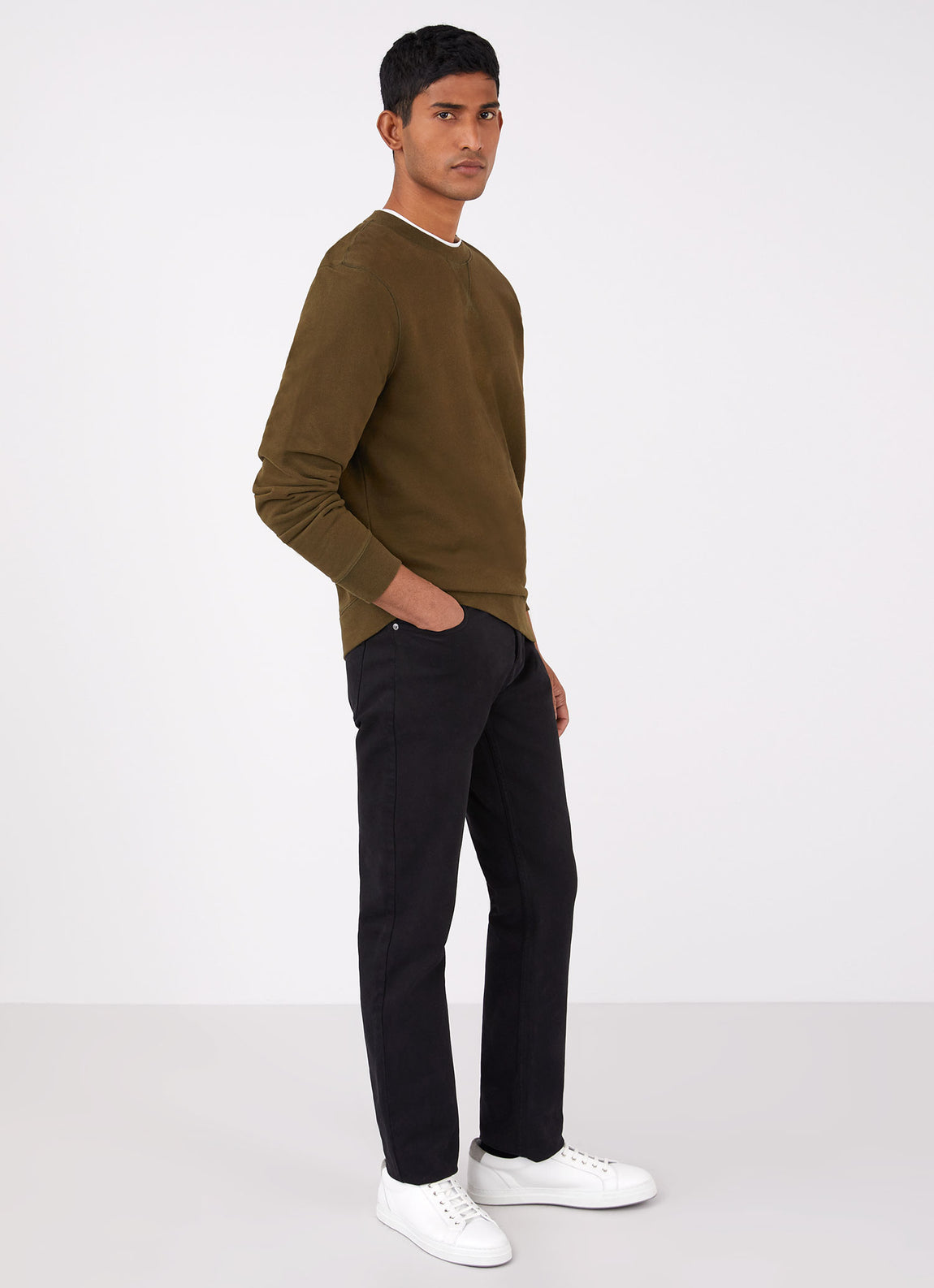 Men's Loopback Sweatshirt in Dark Moss