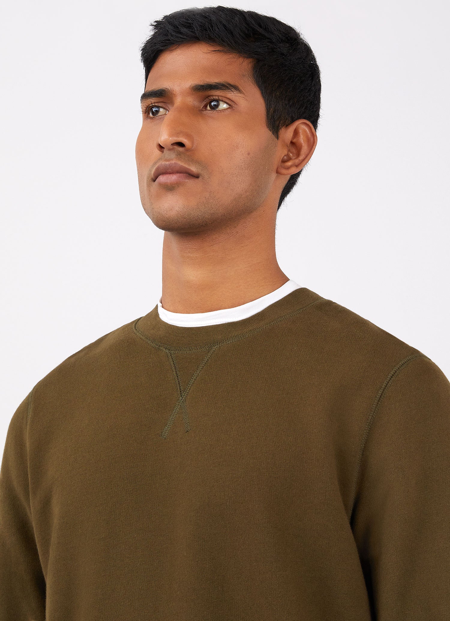 Men's Loopback Sweatshirt in Dark Moss