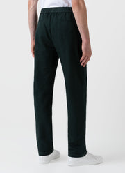 Men's Cotton Linen Drawstring Trouser in Seaweed
