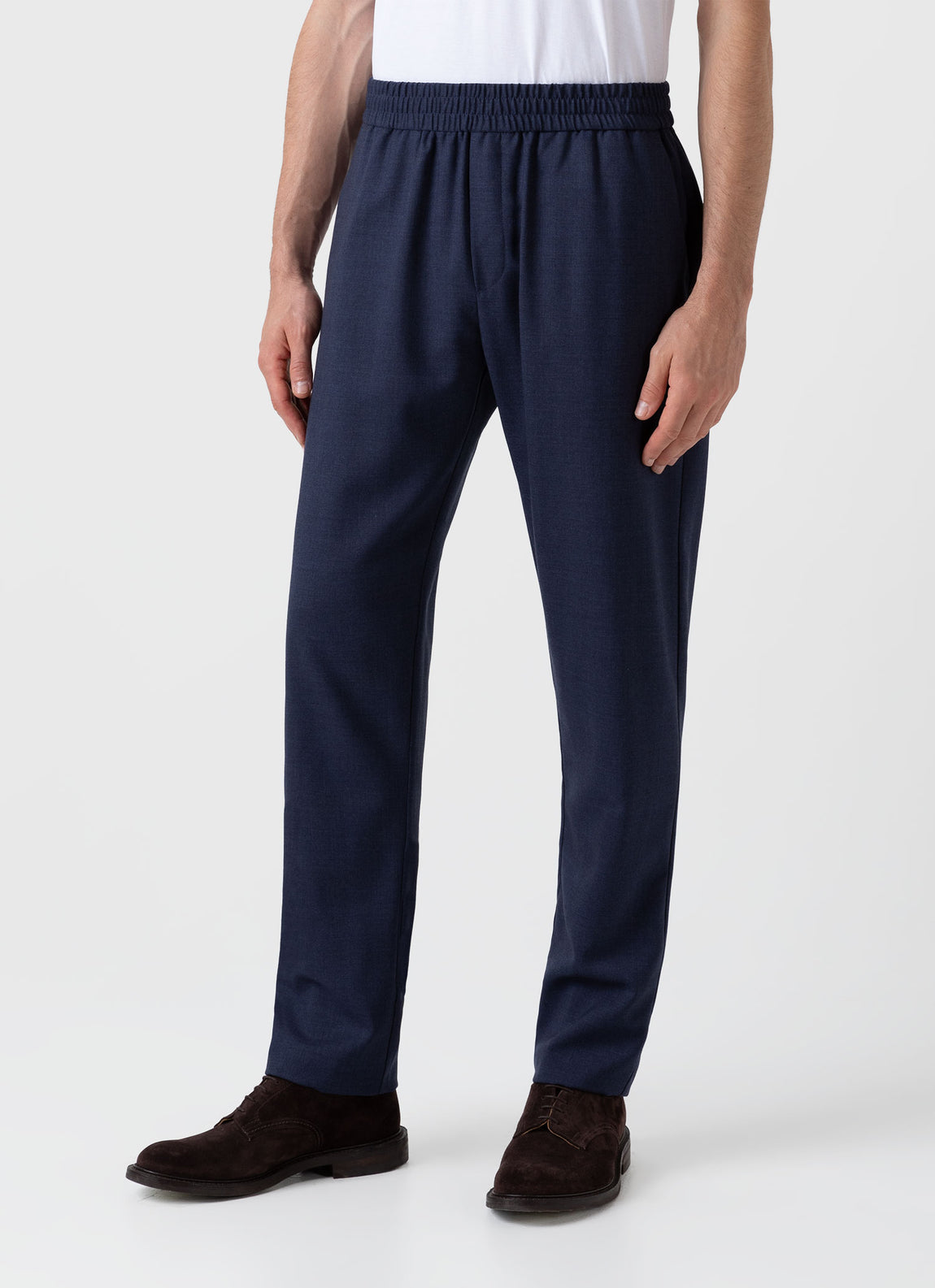 Men's Drawstring Trouser in Blue Melange