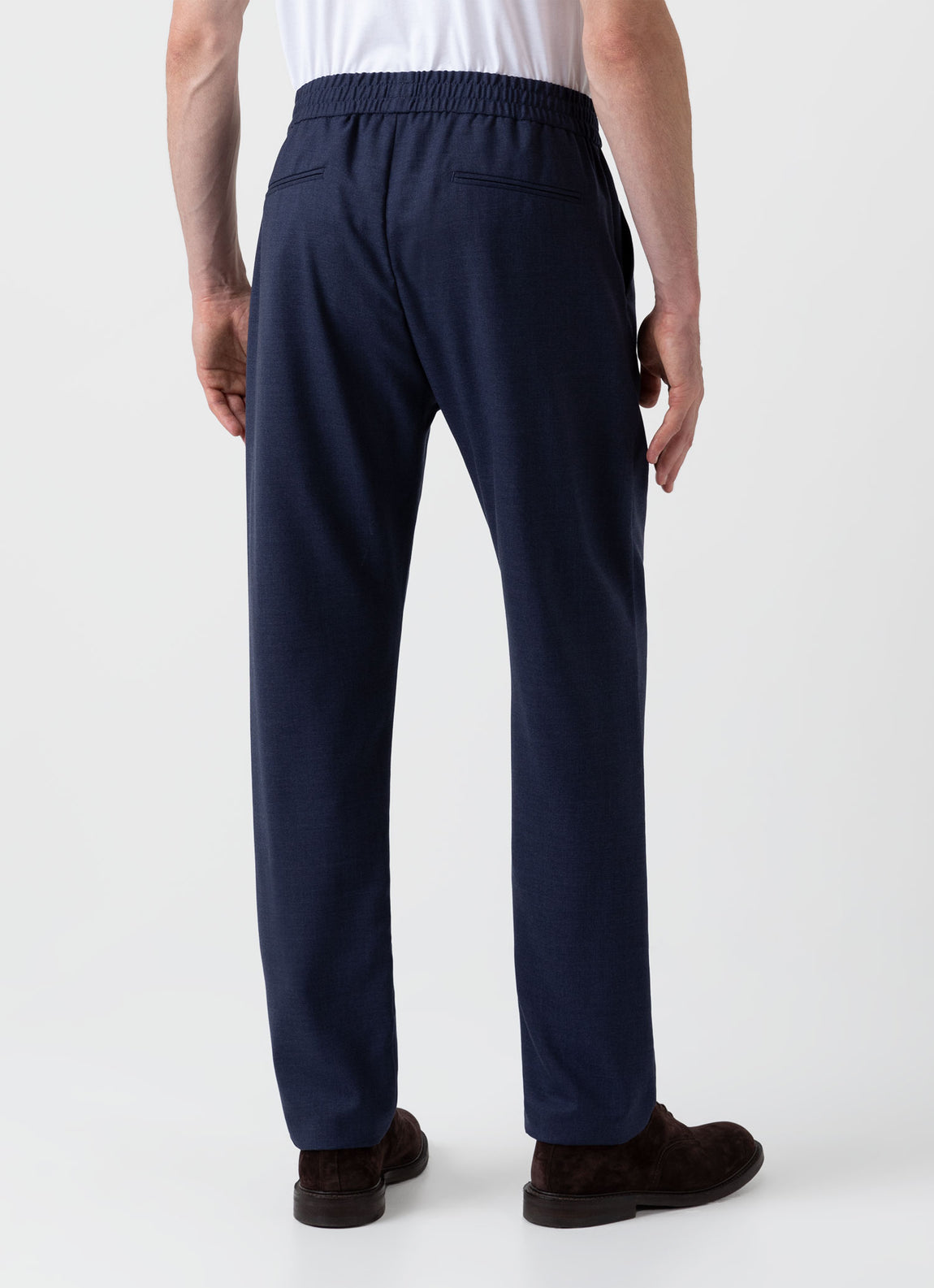 Men's Drawstring Trouser in Blue Melange