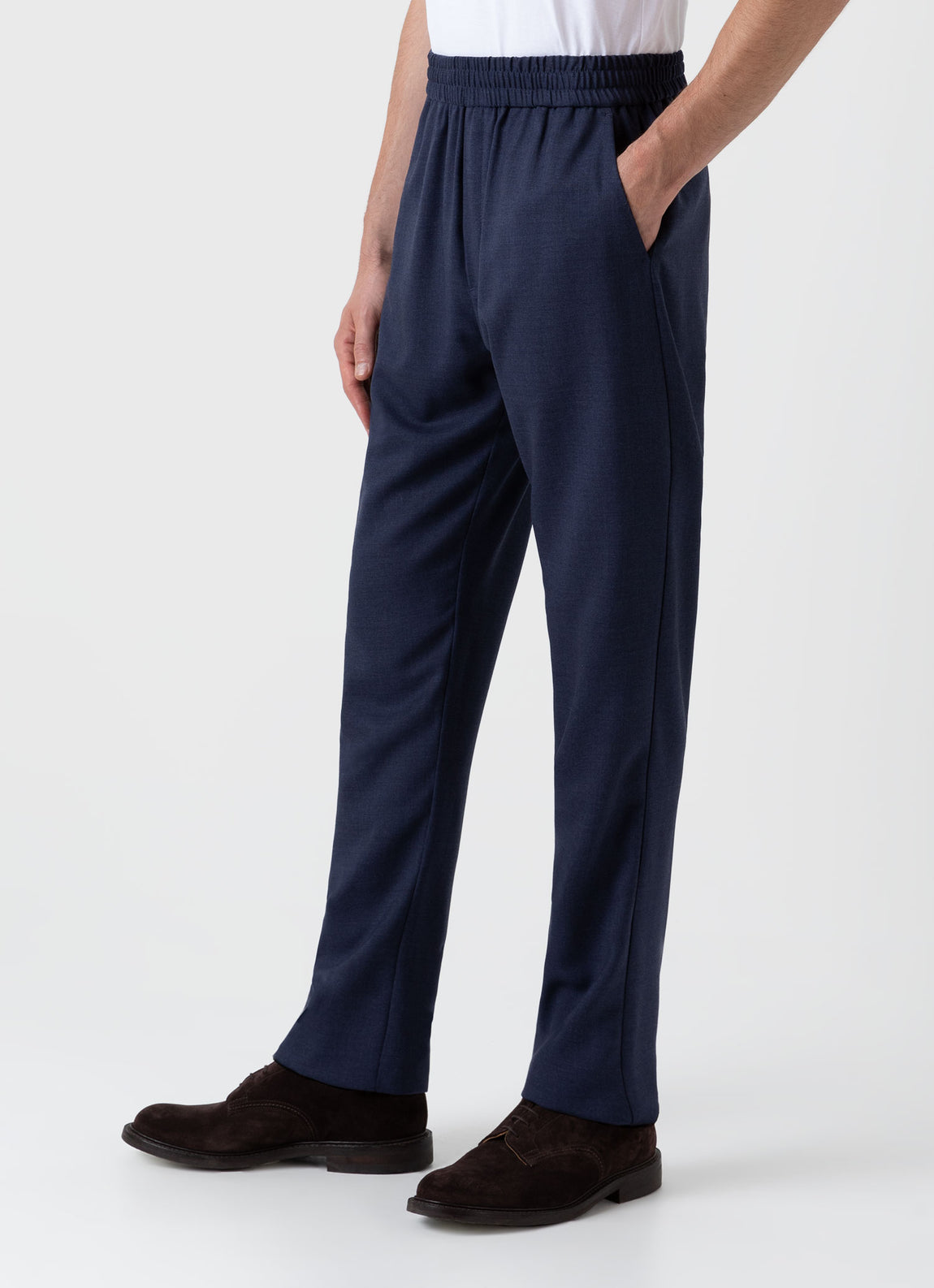 Men's Drawstring Trouser in Blue Melange