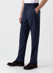 Men's Drawstring Trouser in Blue Melange