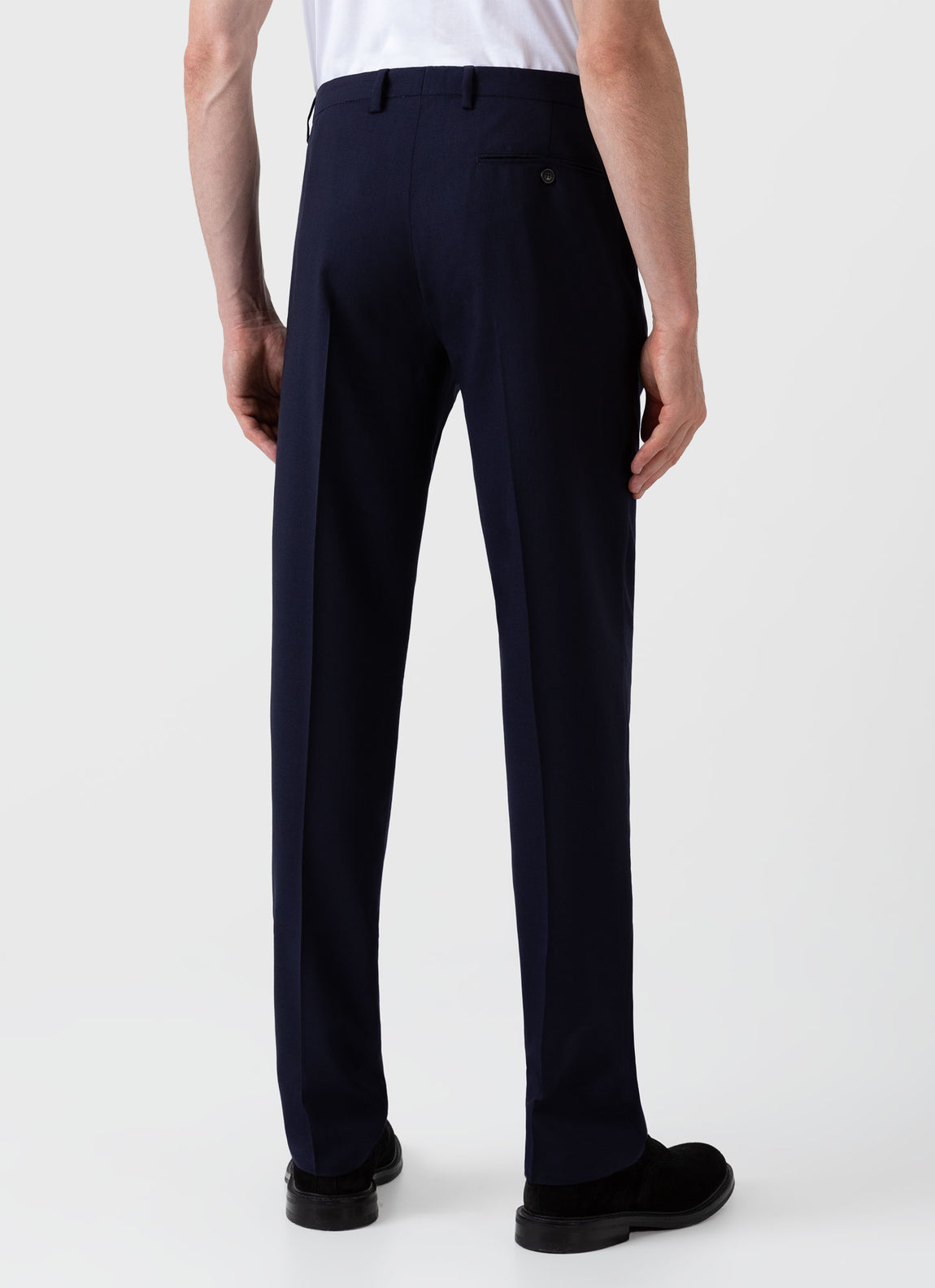 Men's Slim Fit Wool Trouser in Navy