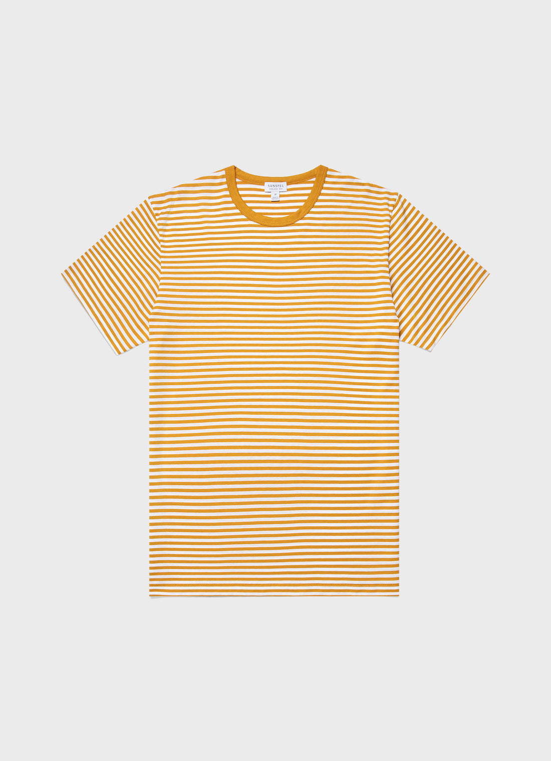 Men's Classic T-shirt in White/Cider English Stripe