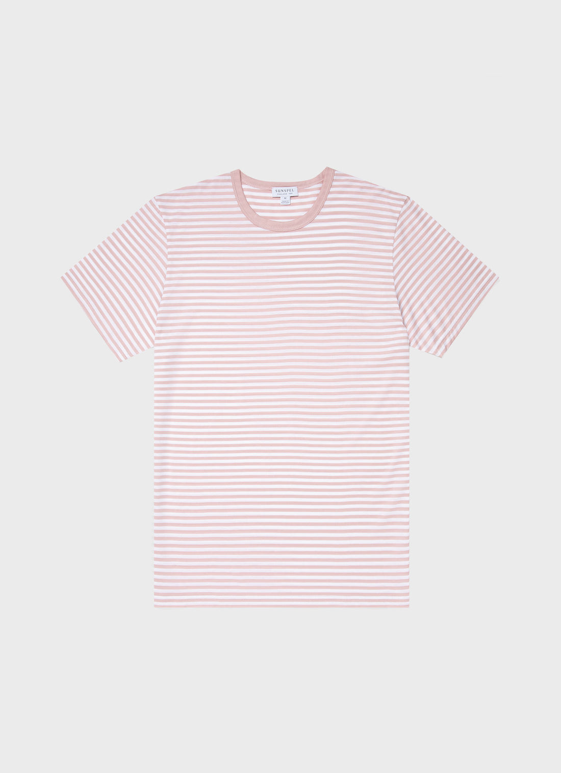 Men's Classic T-shirt in Shell Pink/White English Stripe