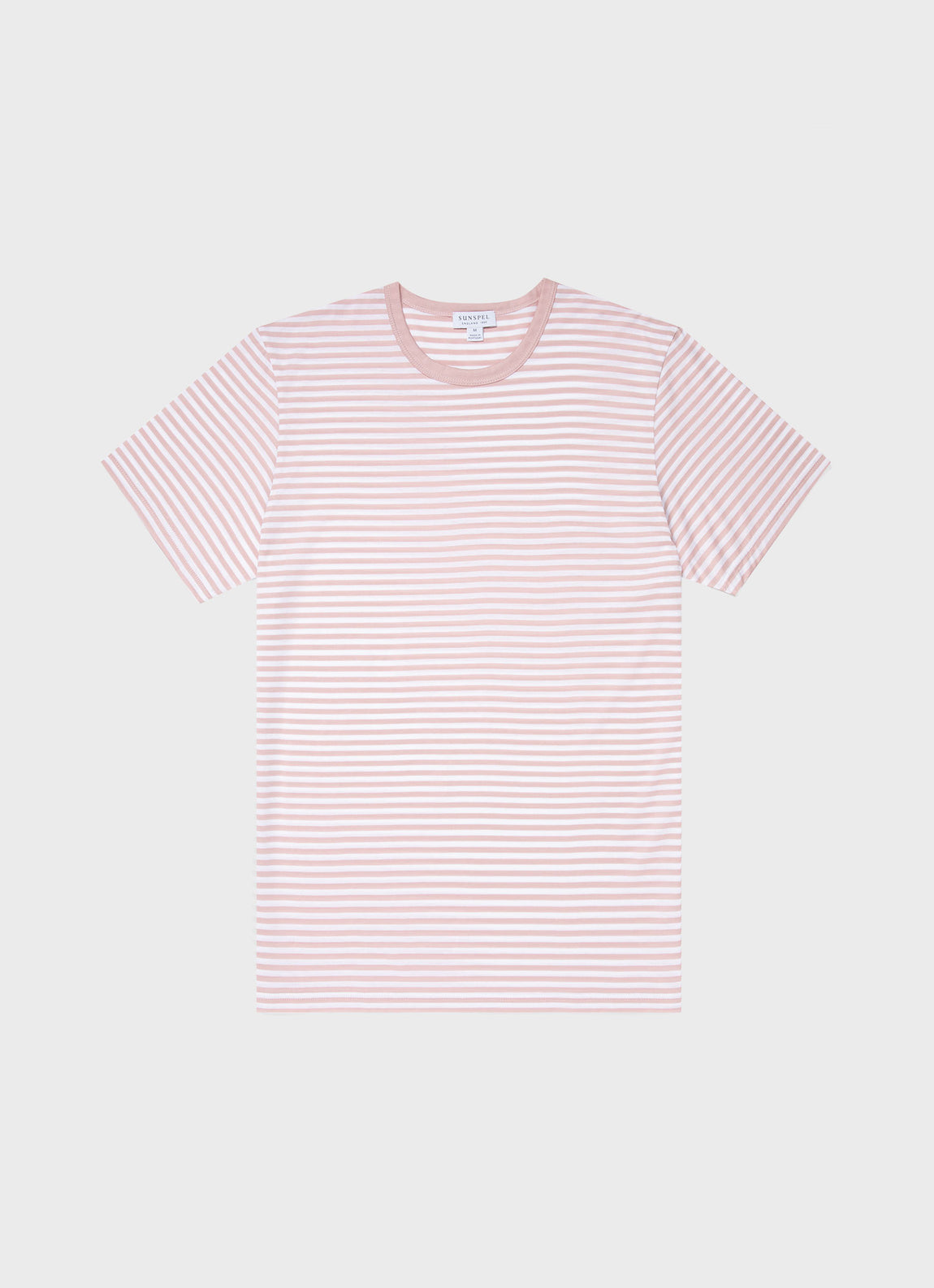 Men's Classic T-shirt in Shell Pink/White English Stripe