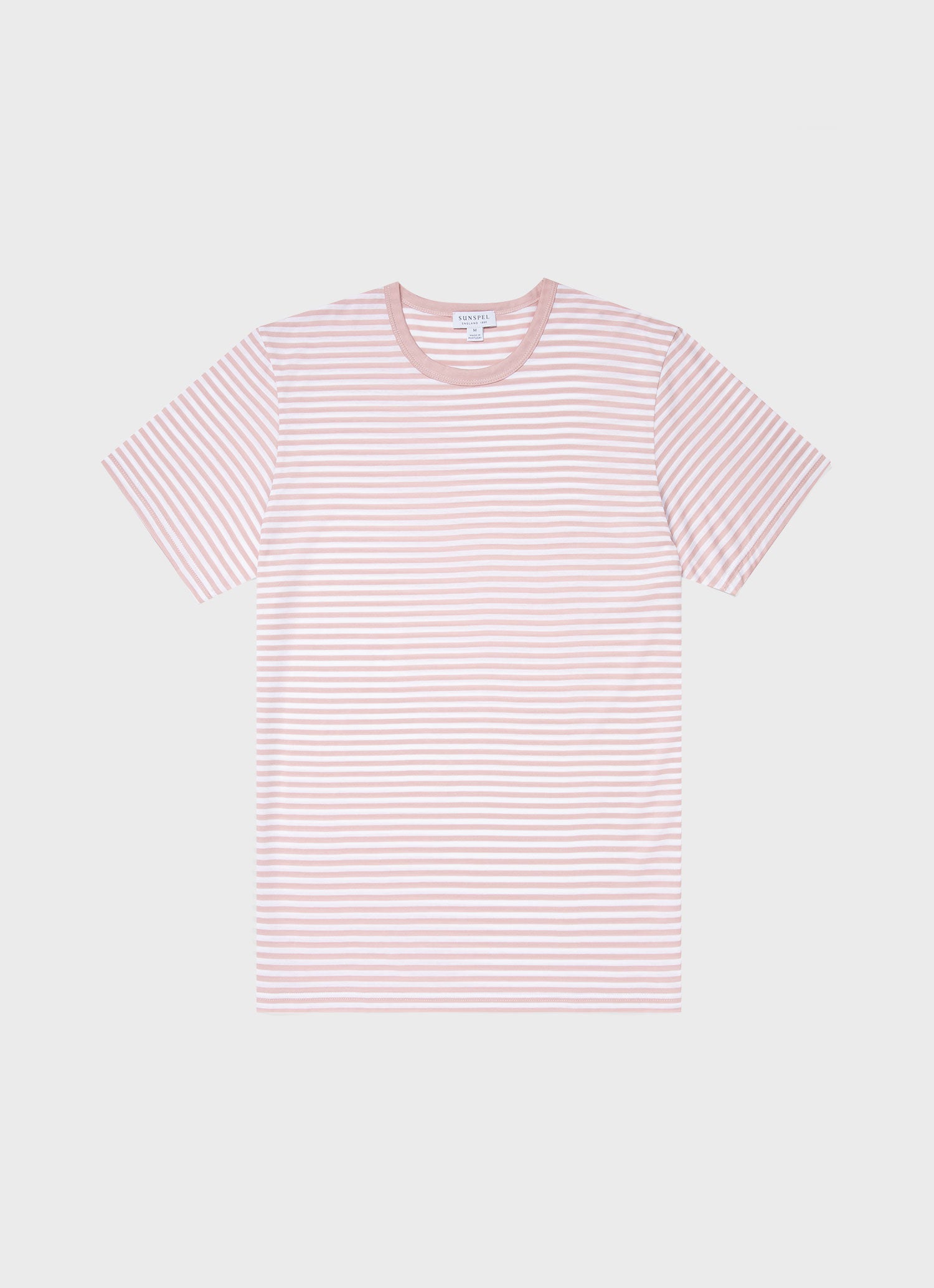 Men's Classic T-shirt in Shell Pink/White English Stripe