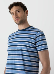 Men's Classic T-shirt in Coast/Cool Blue Holiday Stripe