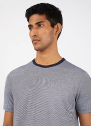 Men's Classic T-shirt in Navy/White Narrow Stripe