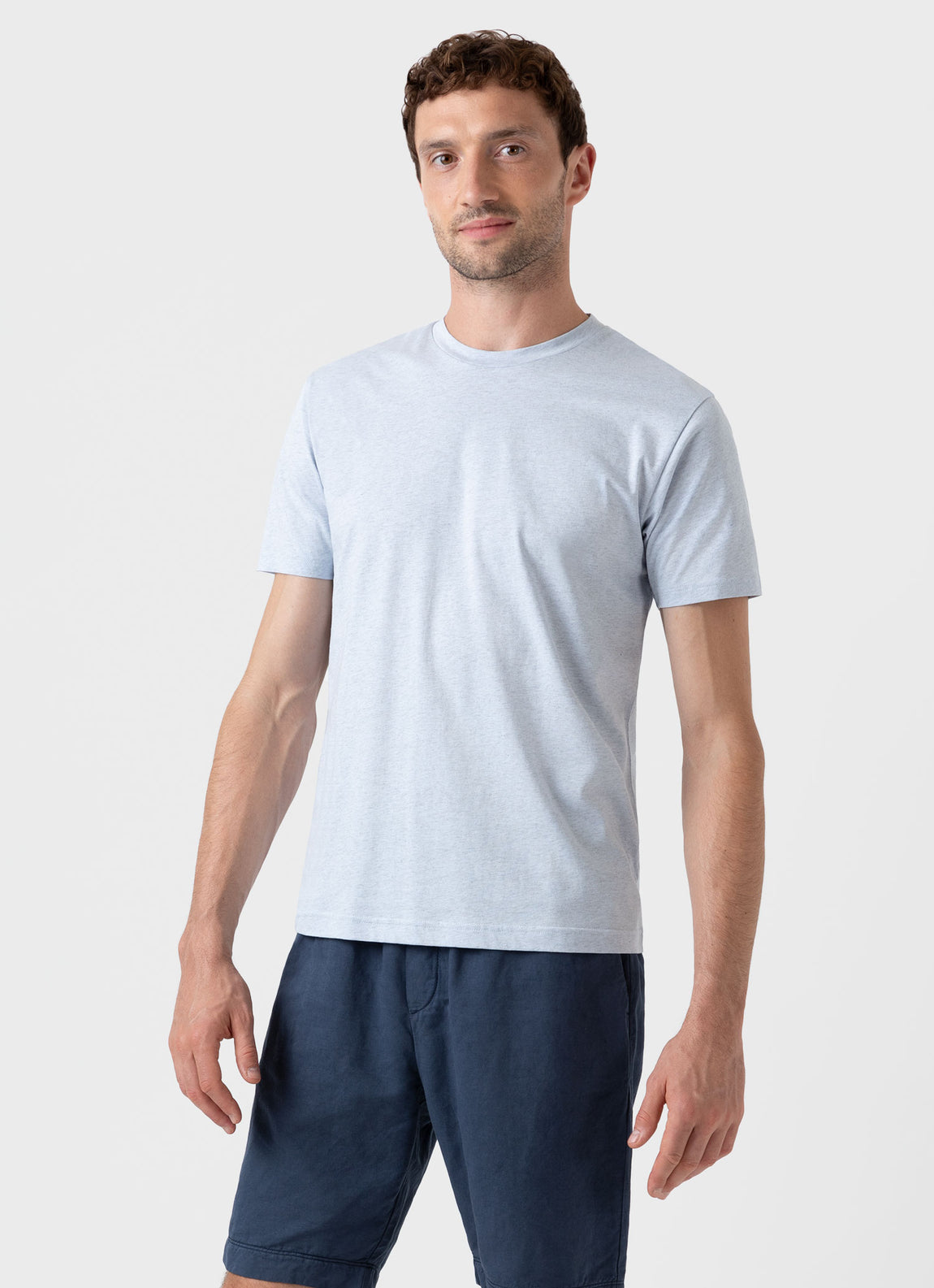 Men's Riviera T-shirt in Pastel Blue Melange
