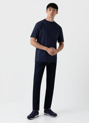Men's Brushed Cotton Mock Neck in Navy