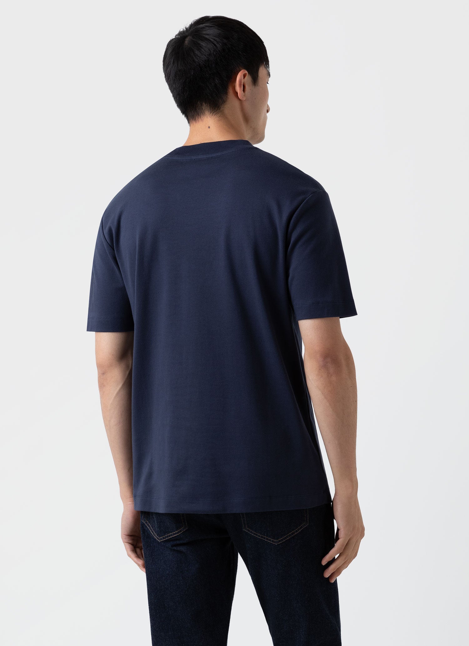 Men's Brushed Cotton Mock Neck in Navy