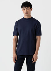 Men's Brushed Cotton Mock Neck in Navy