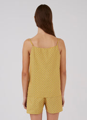 Women's Cotton Cami in Plant Geo Mustard