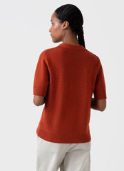 Women's Archive Knit Polo in Burnt Sienna