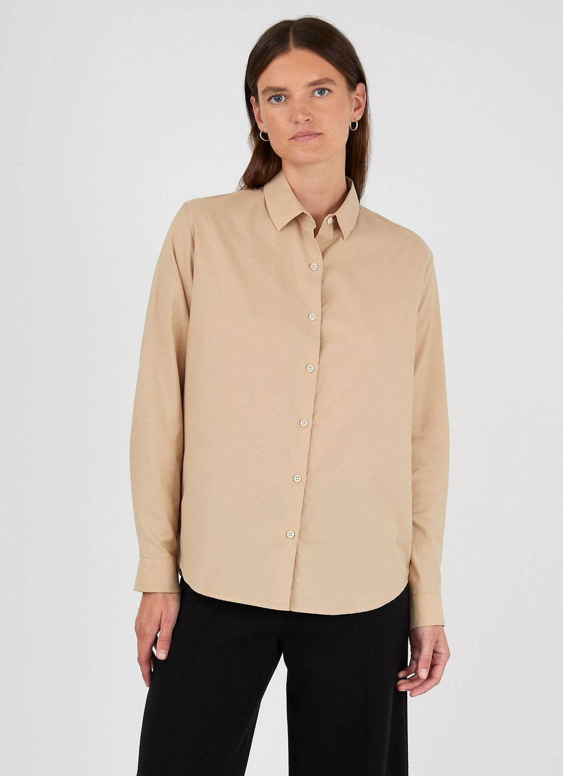 Women's Cotton Shirt in Stone