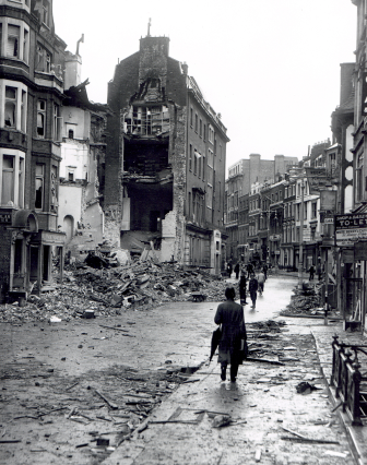 Bombing damage during the war.