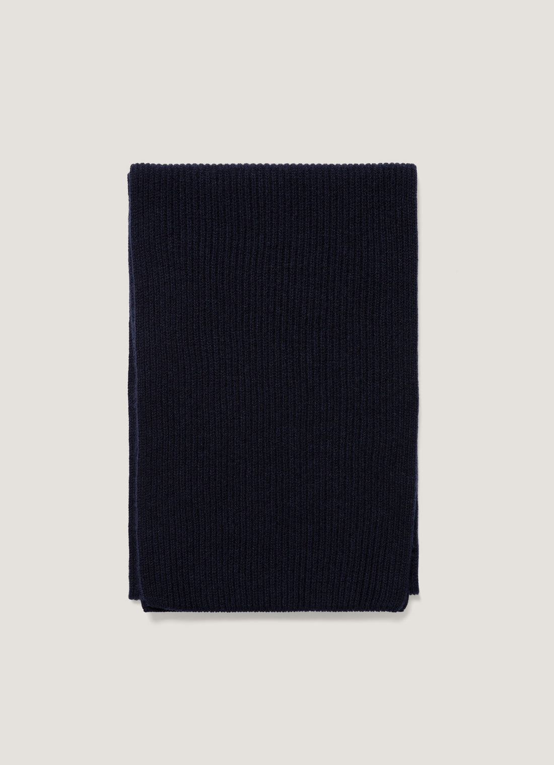 Cashmere Ribbed Scarf in Navy