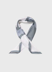 Women's Silk Scarf in Smoke Green Archive Print