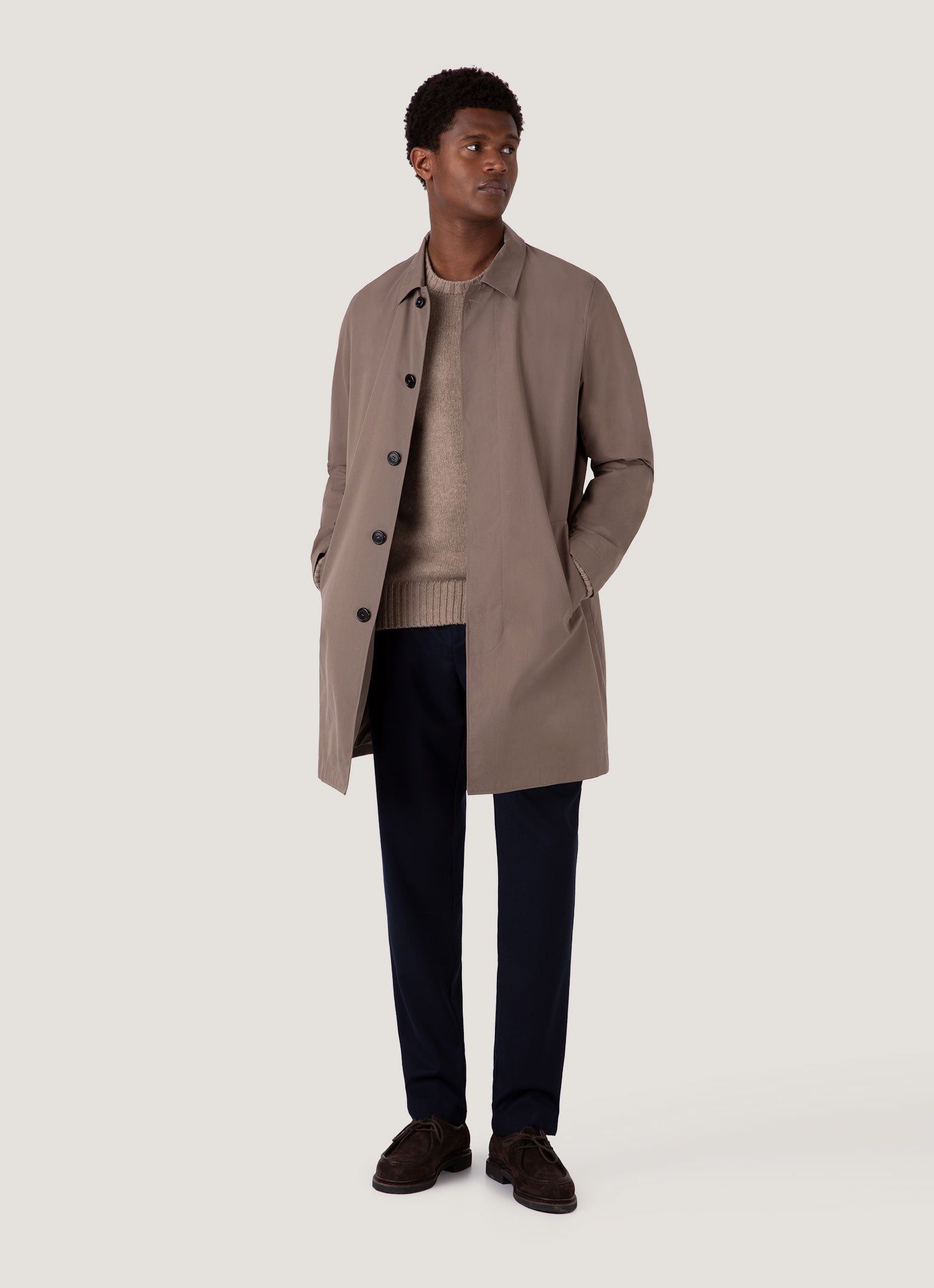 Men's Roxburgh Cashmere Jumper in Natural Brown