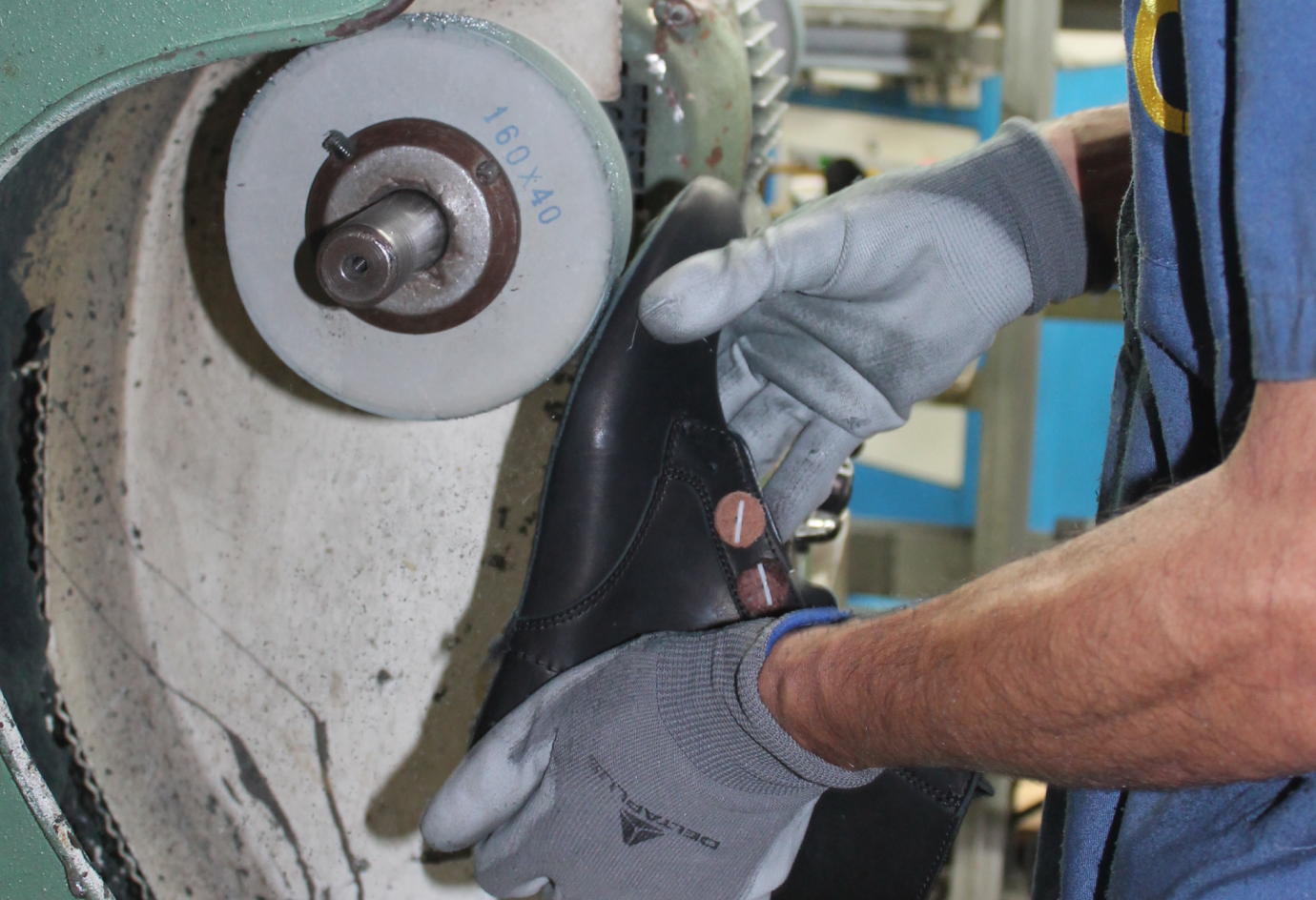 Footwear being made in the Sunspel factory