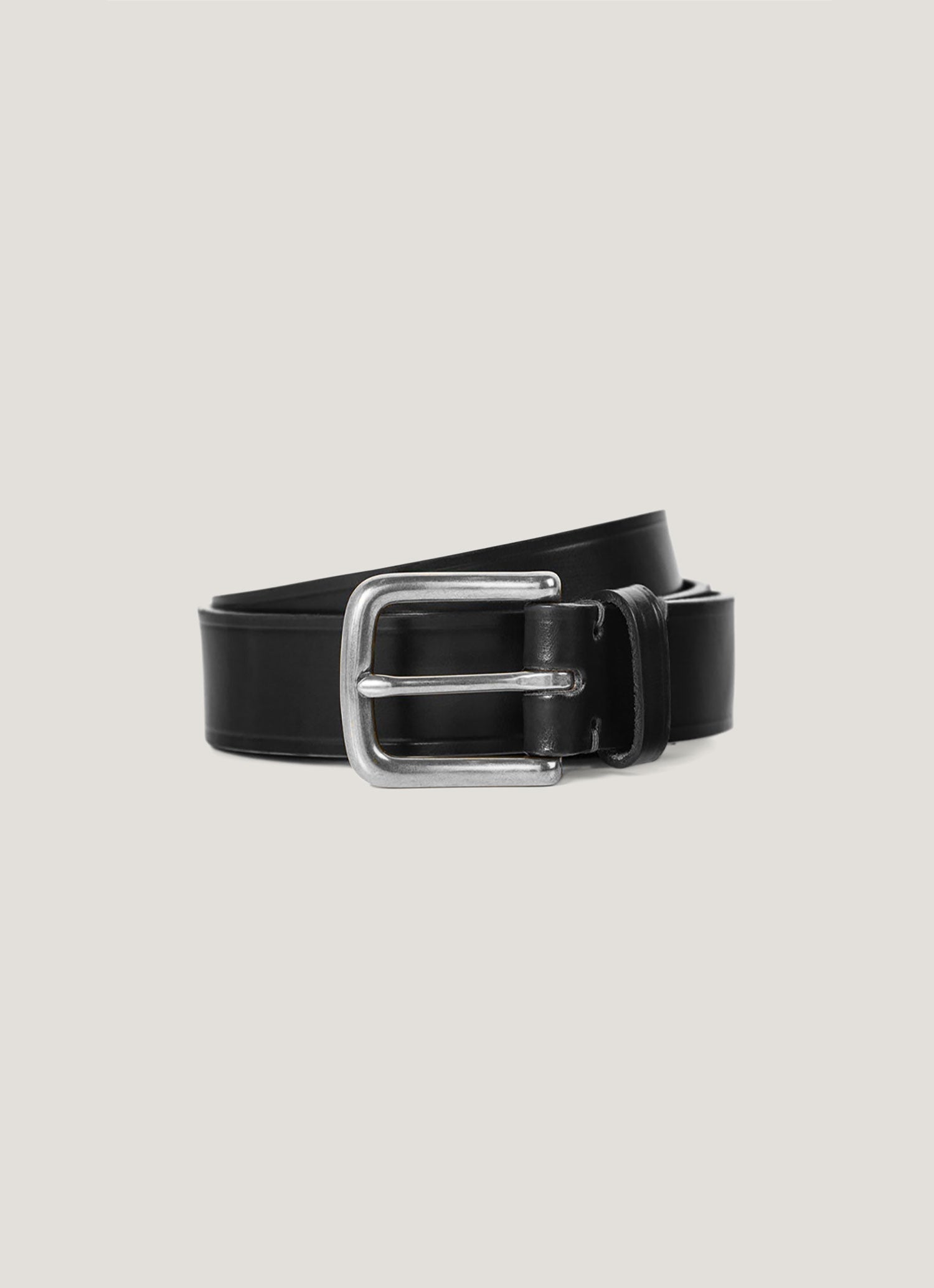 Men's Leather Belt in Black | Sunspel