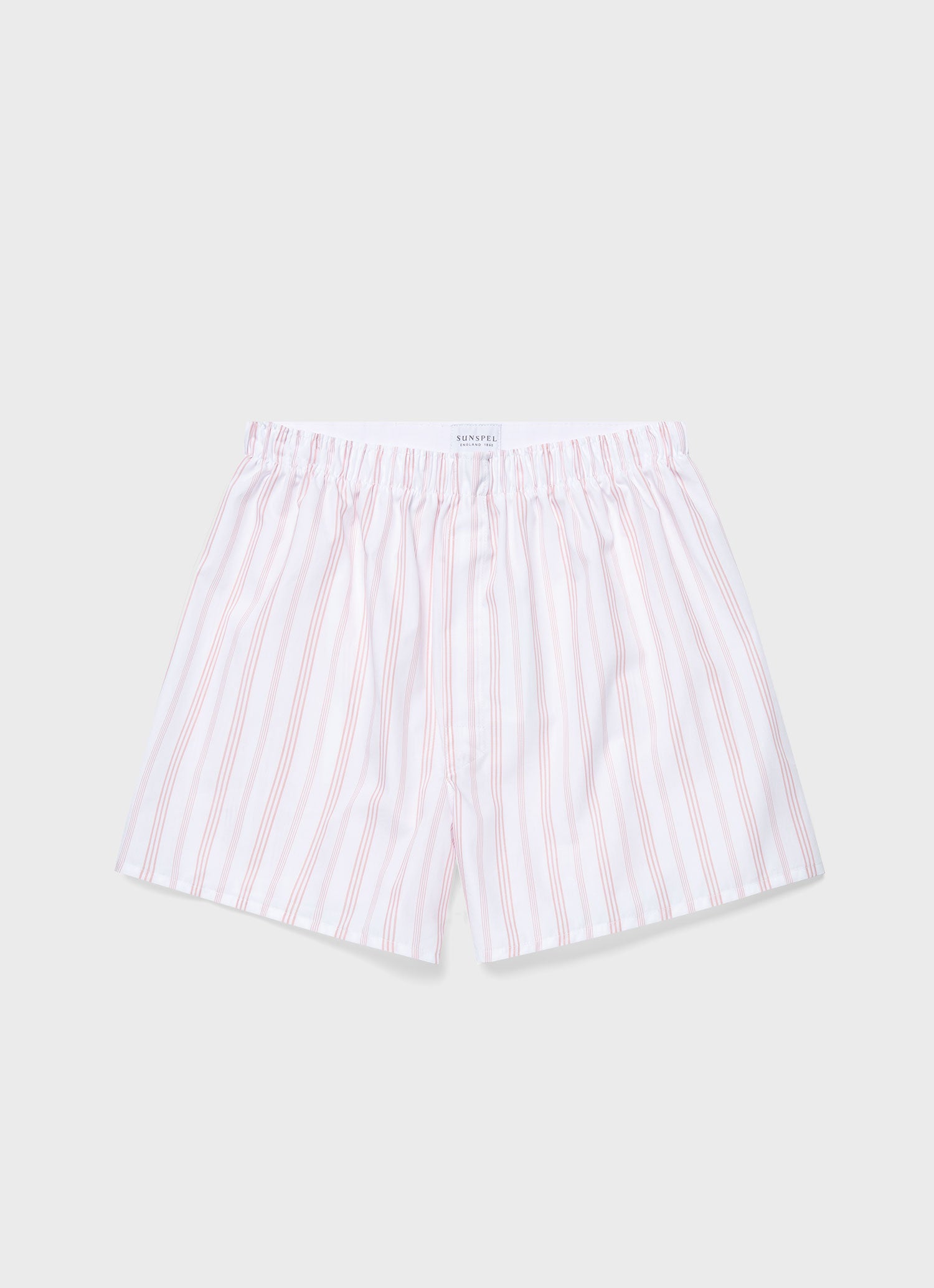 Men's Classic Boxer Shorts in Pale Pink Stripe