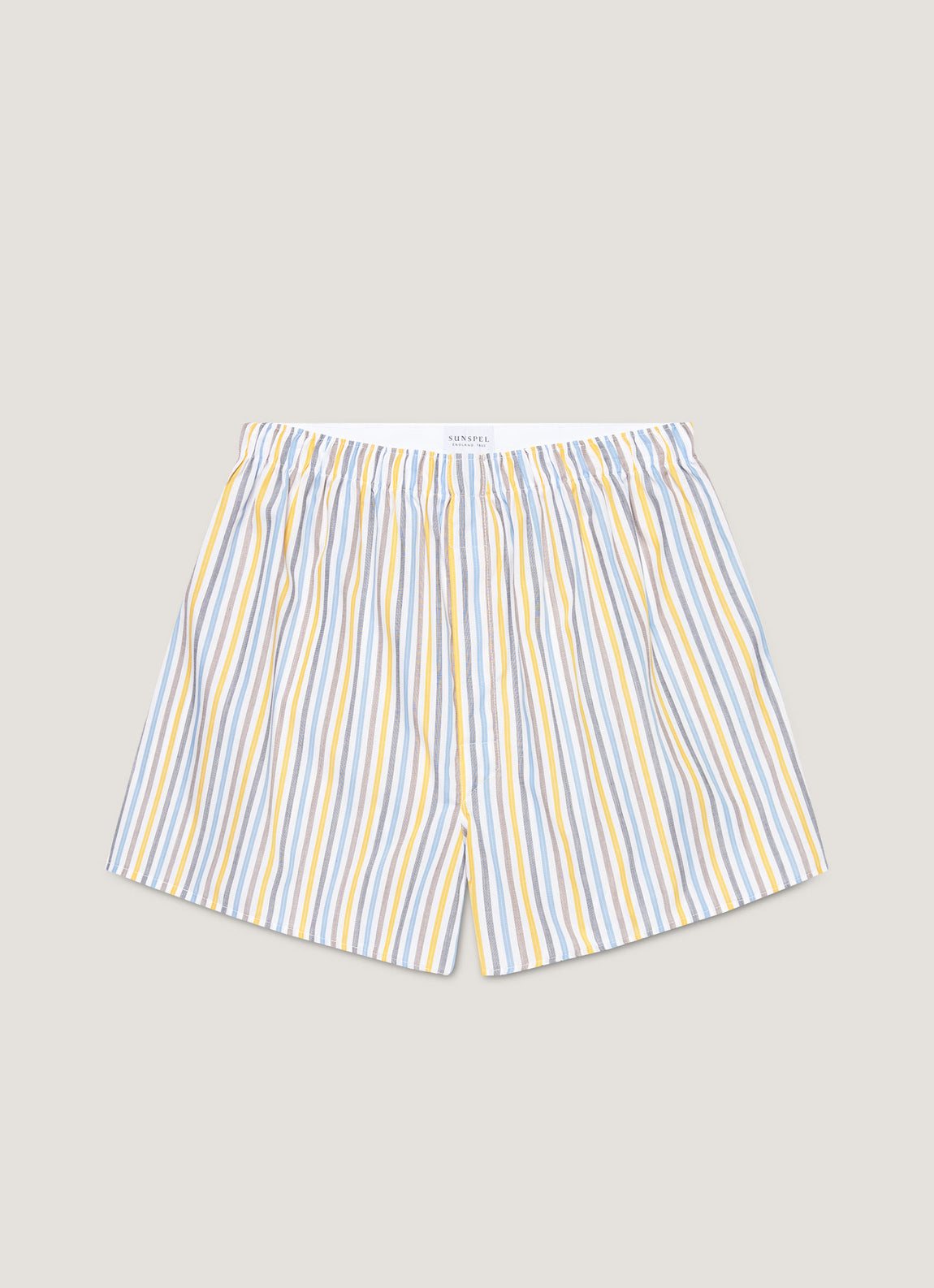 Men's Classic Boxer Shorts in Yellow/Brown/Blue