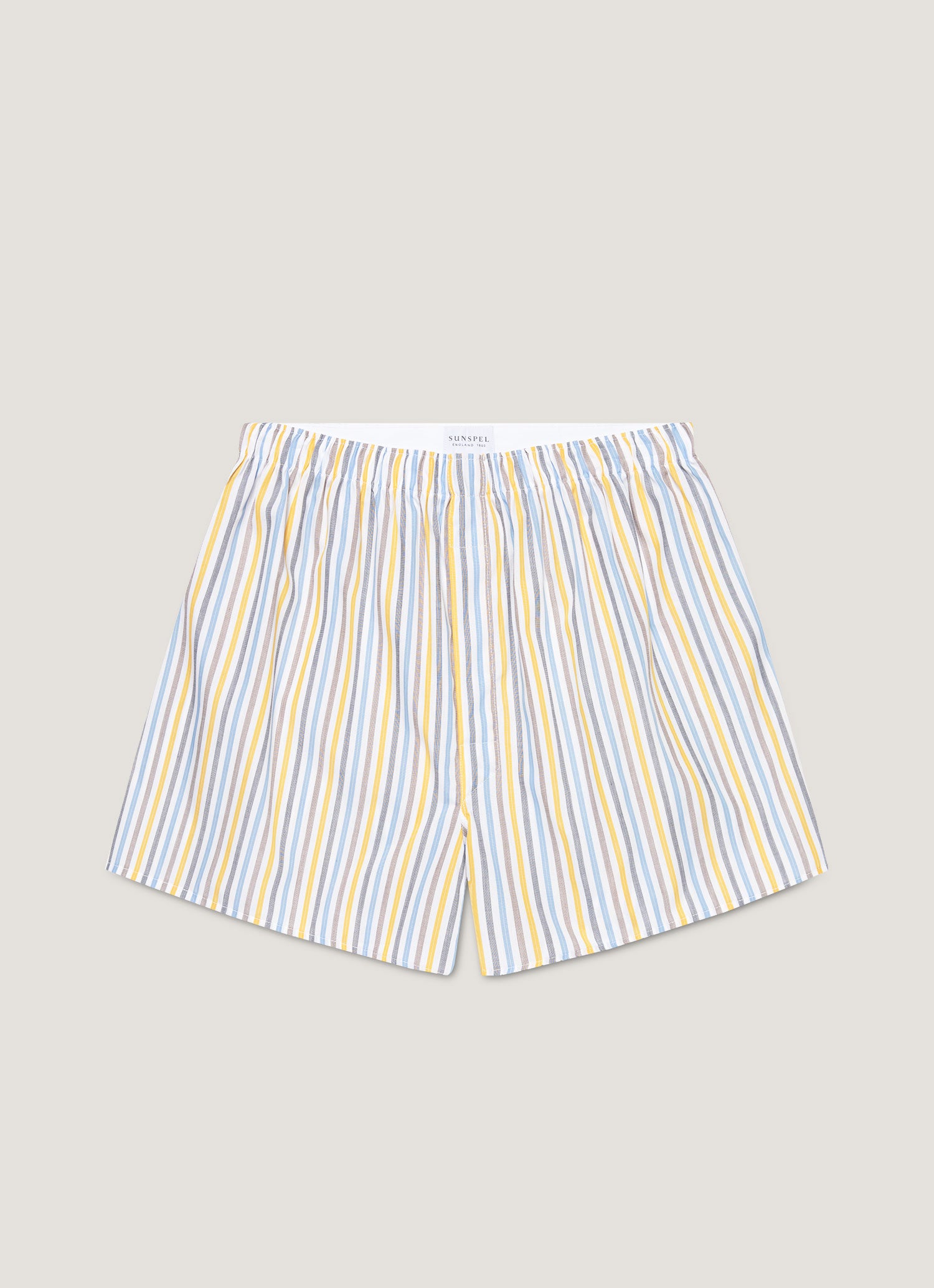 Men's Classic Boxer Shorts in Yellow/Brown/Blue